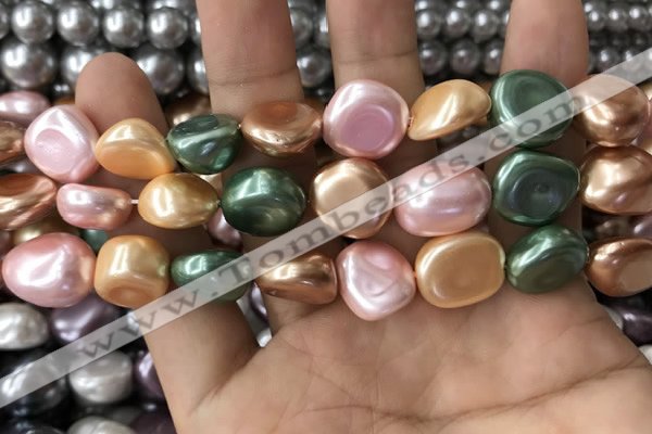 CSB2158 15.5 inches 14*14mm - 15*15mm baroque mixed shell pearl beads