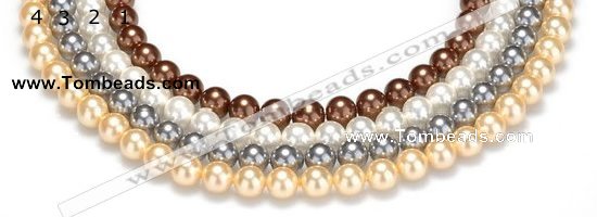CSB22 16 inches 8mm round shell pearl beads Wholesale