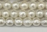 CSB2200 15.5 inches 4mm round wrinkled shell pearl beads wholesale