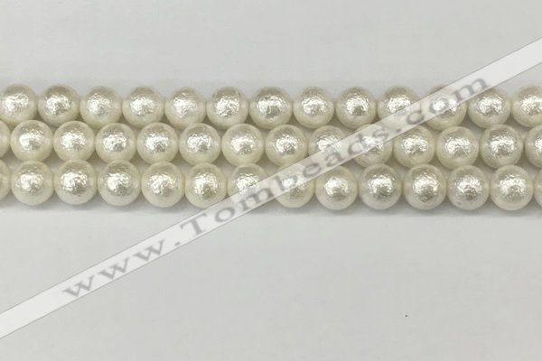 CSB2202 15.5 inches 8mm round wrinkled shell pearl beads wholesale