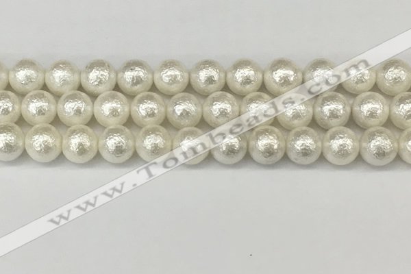 CSB2203 15.5 inches 10mm round wrinkled shell pearl beads wholesale