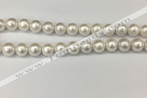 CSB2204 15.5 inches 12mm round wrinkled shell pearl beads wholesale