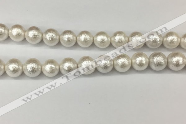 CSB2205 15.5 inches 14mm round wrinkled shell pearl beads wholesale