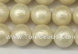 CSB2212 15.5 inches 8mm round wrinkled shell pearl beads wholesale