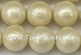 CSB2213 15.5 inches 10mm round wrinkled shell pearl beads wholesale