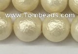 CSB2214 15.5 inches 12mm round wrinkled shell pearl beads wholesale