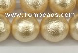 CSB2225 15.5 inches 14mm round wrinkled shell pearl beads wholesale