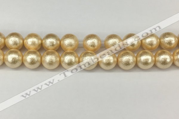 CSB2226 15.5 inches 16mm round wrinkled shell pearl beads wholesale