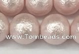 CSB2235 15.5 inches 14mm round wrinkled shell pearl beads wholesale