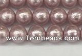 CSB2240 15.5 inches 4mm round wrinkled shell pearl beads wholesale