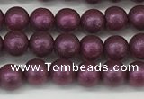 CSB2250 15.5 inches 4mm round wrinkled shell pearl beads wholesale