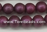 CSB2252 15.5 inches 8mm round wrinkled shell pearl beads wholesale