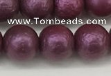 CSB2254 15.5 inches 12mm round wrinkled shell pearl beads wholesale