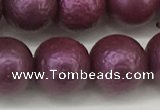 CSB2255 15.5 inches 14mm round wrinkled shell pearl beads wholesale