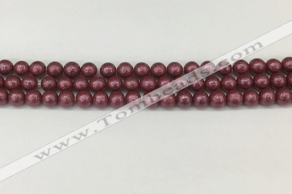 CSB2260 15.5 inches 4mm round wrinkled shell pearl beads wholesale