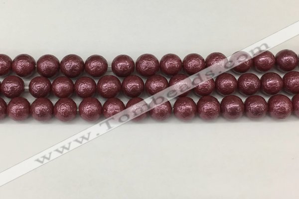 CSB2262 15.5 inches 8mm round wrinkled shell pearl beads wholesale