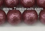 CSB2264 15.5 inches 12mm round wrinkled shell pearl beads wholesale