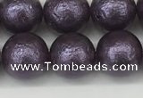 CSB2273 15.5 inches 10mm round wrinkled shell pearl beads wholesale