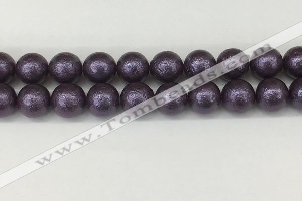 CSB2276 15.5 inches 16mm round wrinkled shell pearl beads wholesale