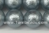 CSB2285 15.5 inches 14mm round wrinkled shell pearl beads wholesale