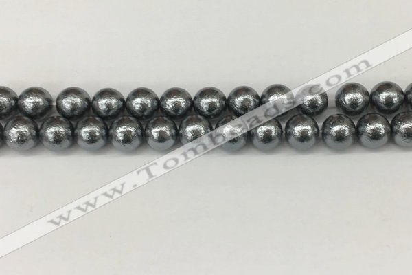 CSB2292 15.5 inches 8mm round wrinkled shell pearl beads wholesale
