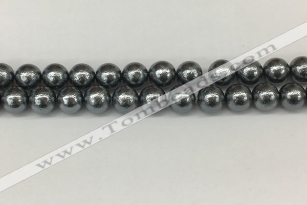 CSB2293 15.5 inches 10mm round wrinkled shell pearl beads wholesale