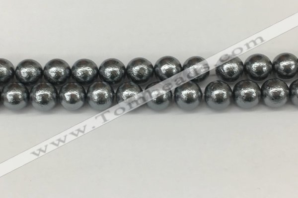 CSB2294 15.5 inches 12mm round wrinkled shell pearl beads wholesale