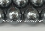 CSB2295 15.5 inches 14mm round wrinkled shell pearl beads wholesale