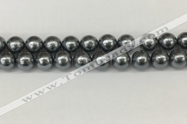 CSB2295 15.5 inches 14mm round wrinkled shell pearl beads wholesale