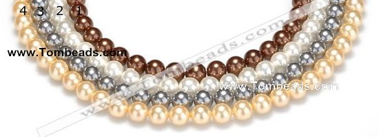 CSB23 16 inches 10mm round shell pearl beads Wholesale