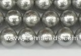 CSB2301 15.5 inches 6mm round wrinkled shell pearl beads wholesale