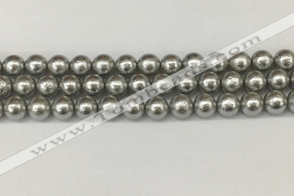 CSB2302 15.5 inches 8mm round wrinkled shell pearl beads wholesale