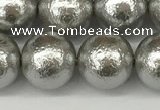 CSB2304 15.5 inches 12mm round wrinkled shell pearl beads wholesale