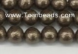 CSB2310 15.5 inches 4mm round wrinkled shell pearl beads wholesale