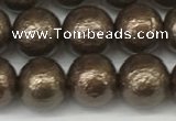 CSB2312 15.5 inches 8mm round wrinkled shell pearl beads wholesale