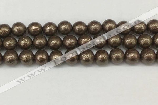 CSB2314 15.5 inches 12mm round wrinkled shell pearl beads wholesale