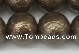 CSB2315 15.5 inches 14mm round wrinkled shell pearl beads wholesale