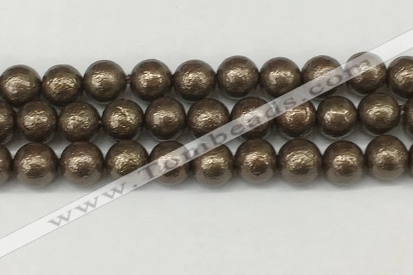 CSB2315 15.5 inches 14mm round wrinkled shell pearl beads wholesale