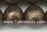 CSB2316 15.5 inches 16mm round wrinkled shell pearl beads wholesale