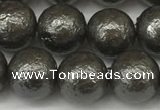 CSB2323 15.5 inches 10mm round wrinkled shell pearl beads wholesale