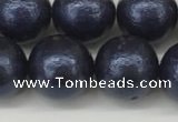 CSB2344 15.5 inches 12mm round wrinkled shell pearl beads wholesale