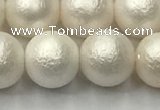 CSB2363 15.5 inches 10mm round matte wrinkled shell pearl beads