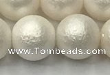 CSB2365 15.5 inches 14mm round matte wrinkled shell pearl beads