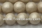 CSB2372 15.5 inches 8mm round matte wrinkled shell pearl beads