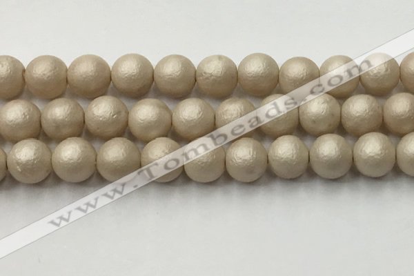 CSB2375 15.5 inches 14mm round matte wrinkled shell pearl beads