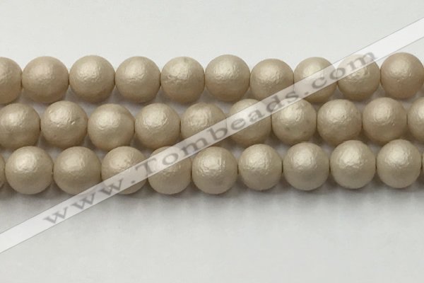 CSB2376 15.5 inches 16mm round matte wrinkled shell pearl beads