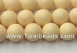 CSB2380 15.5 inches 4mm round matte wrinkled shell pearl beads