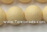 CSB2385 15.5 inches 14mm round matte wrinkled shell pearl beads