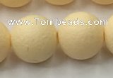 CSB2386 15.5 inches 16mm round matte wrinkled shell pearl beads