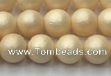 CSB2390 15.5 inches 4mm round matte wrinkled shell pearl beads